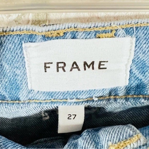 Frame Denim High Rise Straight Leg Utility Jeans in Acapella Wash Size 27 - Picture 11 of 13